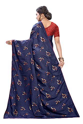Image of AKHILAM Silk Blend Women's Floral Brocade Saree With Unstitched Boluse Piece(Srdh37 Parent)
