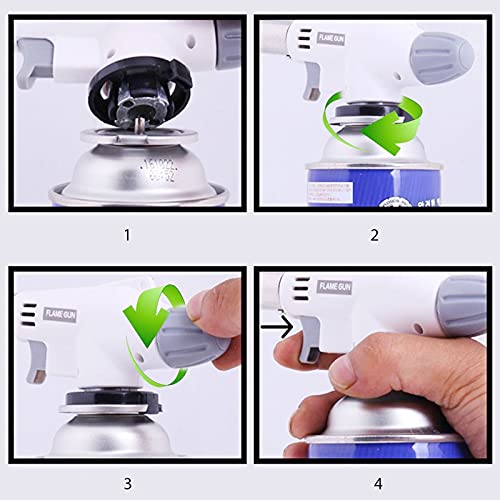 PUTOWUT Keuken Blow Torch Gas Torch, Vlam Verstelbaar, Gas Butaan Culinair voor Thuis en Buiten, Bakken, Koken, Kamperen en BBQ - Image 7