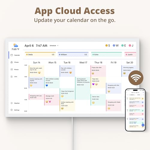 Dragon Touch 32" Digital Calendar Chore Chart – 1080P Full HD Interactive Touchscreen, Smart Family Planner, Hearth Display Digital Calendar Wall & Desk Mountable for Seamless Scheduling