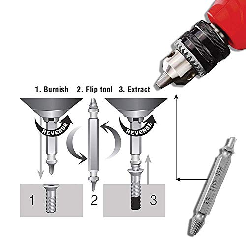 Damaged Screw Extractor Kit and Stripped Screw Extractor Set. Its A HassleFree Broken Bolt Extractor and Screw Remover Set