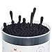 HOMEFOX Black Cotton Swabs Spiral - 800 Count Organic Cotton Buds Double Side Tightly Wrapped Charcoal Cotton Tips Paper Stick Soft Gentle Lint-Free Cruelty-Free Goth Bathroom, Round & Spiral (Black)