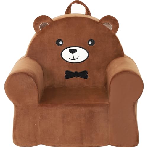 Image of MOMCAYWEX Cuddly Toddler First Chair, Premium Character Chair, Brown Bear, 18 Month up to 3 Years