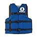Overton's Universal Adult Life Jacket - Pack of 4, Nylon Shell with Closed-Cell Foam, Open Sides and Sturdy Belts, USCG Approved Type III, Fits Chest Sizes 30