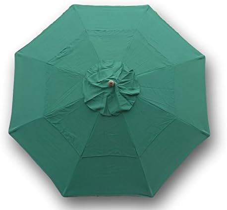 Formosa Covers 9ft Single or Double-Vented Umbrella Replacement Canopy 8 Ribs in Hunter Green (Canopy Only)