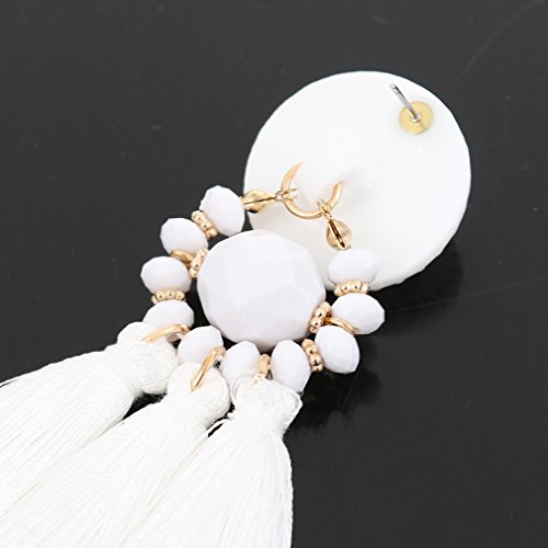 Boderier BE6606W Bohemian Statement Thread Tassel Chandelier Drop Dangle Earrings thumb #5