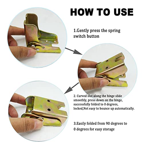 Folding Table Leg Hinges 90° self-Locking Hinge Support Table Folding feet Invisible feet Furniture Accessory Connector (2 Hinges) - Image 2