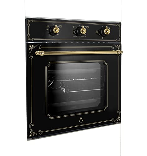 ALPHA Horno de Gas NEPTUNO GOLD GAS Rústico Dorado. Encendido Automático, Rustidor de Pollo, Guías Telescópicas, Ventilador y Te