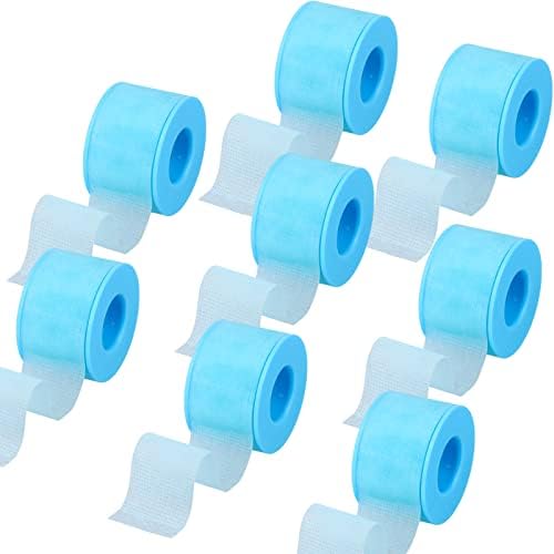 8 Rolls Blue Removal Silicone Tape lash Tape for Eyelash Extensions Reusable Adhesive Waterproof Silicone Tape for Skin lash (1 Inch x 3.9 Yards)
