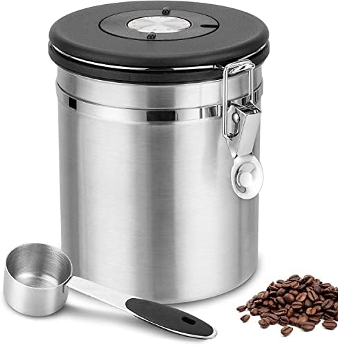 Pote de café, recipiente hermético de armazenamento de café de aç...