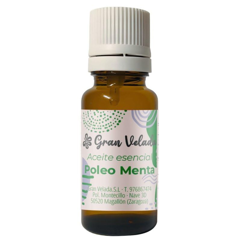 Gran Velada - Aceite Esencial de Poleo Menta 100% Puro 250 ml | Ingrediente Cosmético para Crear Productos Calmantes, Antibacterianos y Cicatrizantes