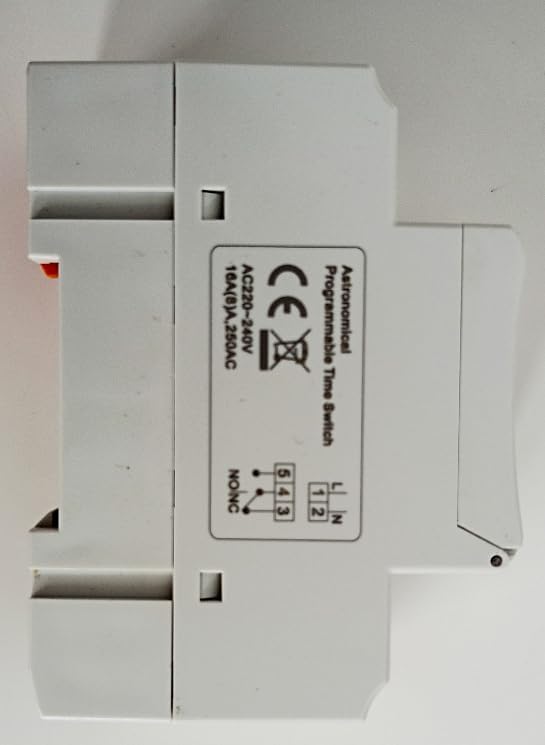 Side view of Kanlux JVT3 16 AS Digital Timer with wiring diagram