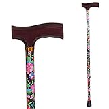 DMI Lightweight Aluminum Walking Cane with Derby-Top Handle, Floral