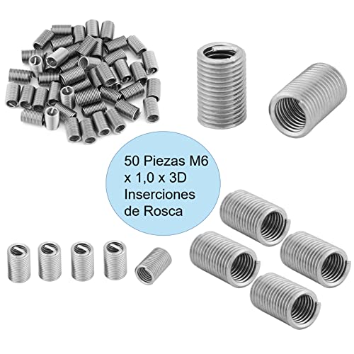 50pcs m6 x 10 x 3d stainless steel coiled wire helical screw thread inserts helicoil wire thread inserts ss304