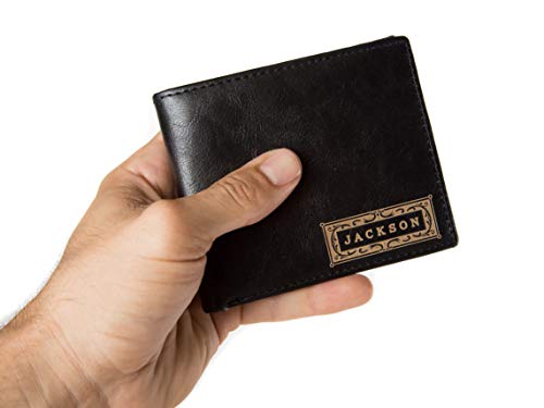 Swanky Badger Personalized Wallet – Bifold Wallet (Black Classic)2