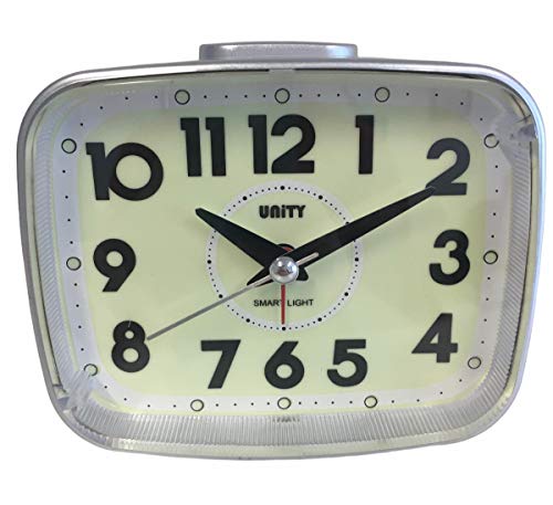 Unity Super Luminous Dial Alarm Clock, White, 4.7