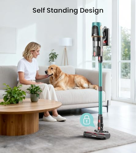 Cordless Vacuum Cleaner, Upgraded 580W 48KPA 60Mins Vacuum Cleaners for Home, Cordless Stick Vacuum Cleaner with Self-Standing and LED Screen, Anti-Tangle Wireless Vacuum for Pet Hair/Carpets/Floors - Image 6