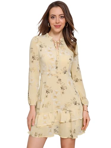 Allegra K Women's Spring Dresses 2026 Tie V Neck Semi