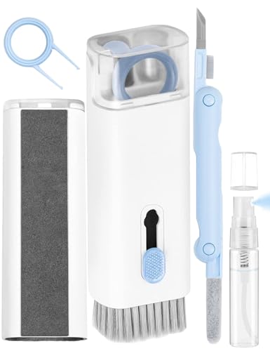 Kit Limpieza Teclado 7 en 1, Kit Limpieza PC Multifuncional, Limpiador Teclado,Kit Limpieza iPhone para MacBook y PC, Limpiador Airpods para Tabletas, Teléfonos y Cámaras