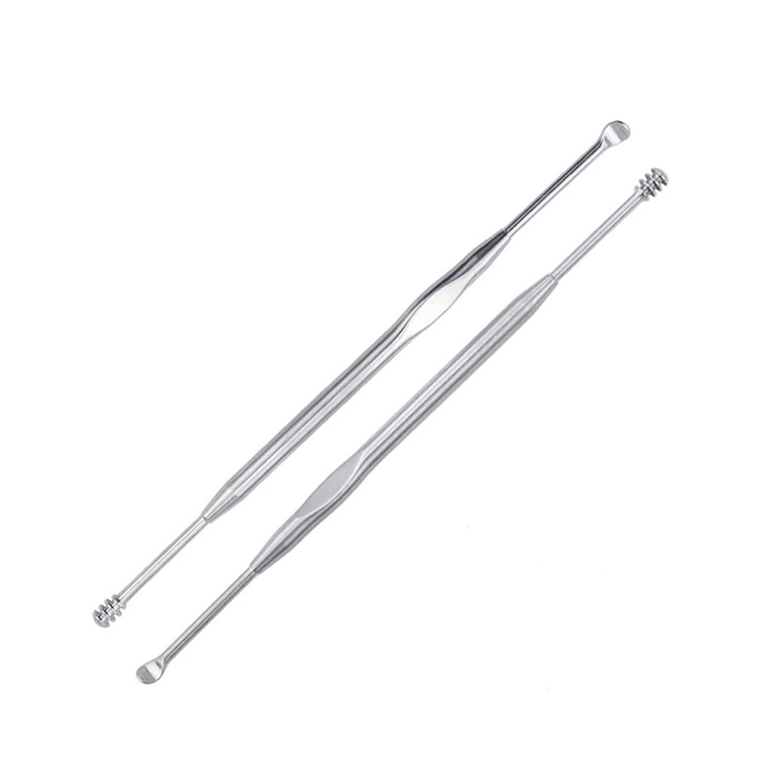 Earwax Removal Stainless Steel Spiral Ear Wax Pickers Earpick Wax Remover Curette Ear Pick Cleaner Ear Cleaner Spoon