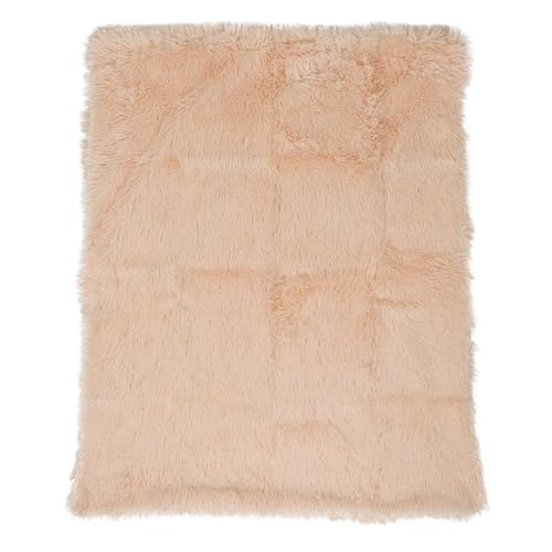 PLAFOPE Manta para Perros y Gatos de Felpa Larga, Cojín Portátil y Ligero para Dormir, Diseño Chic en Color Caqui Adecuado para Actividades al Aire Libre y Camping