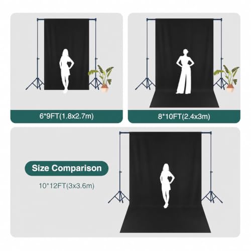 Image of Kate 3x6m Solid Black Backdrop Portrait Background for Photography Studio