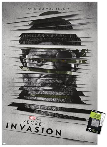 Trends International Marvel Secret Invasion - Nick Fury One Sheet Wall Poster, 22.37" x 34.00", Poster & Push Pin Bundle