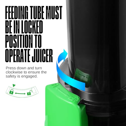 Ventray Ginnie Mini Cold Press Juicer, Small Slow Masticating Juicer for Vegetables Fruits, High Juice Yield, Easy to Clean, Space-Saving, Fit for Personal/Travel/Picnic/Office - Green