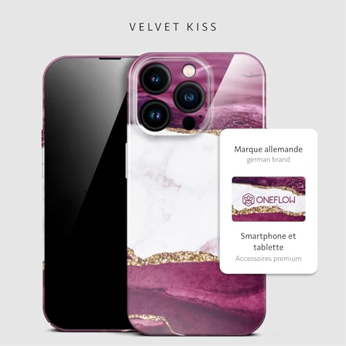 Coque iPhone 16 Pro marbre rouge et doré ONEFLOW de protection - 4
