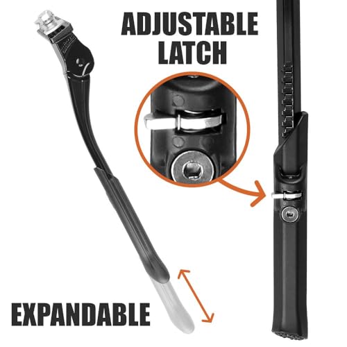 Image of BV Bicycle Kickstand for 24 inch-28 inch - Adjustable Bikes Kickstand for Adult Bike with Non-Slip Foot & Spring-Loaded Latch for Stable Any-Angle Stance (Silver, Regular Duty)