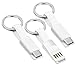 Produktbild Mini USB C Ladekabel als Schlüssel Anhänger kompatibel für alle Android Smartphones mit USB Typ C (3er Set, weiß)