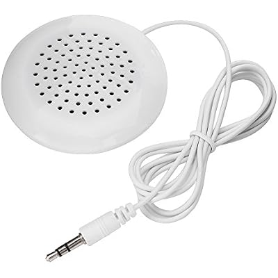 مكبر صوت محمول على شكل وسادة من ASHATA، مكبر صوت استريو صغير بمقبس Aux مقاس 3.5 مم لهاتف MP3 ومشغل الأقراص المضغوطة وما إلى ذلك (أبيض)