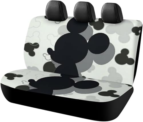 ミッキーマウス カーシートカバー 車シートカバー 後部座席用 シート保護 おしゃれ カー用品 軽/普通車 汎用 後席クッションカバー 人気 キャラクター 四季通用