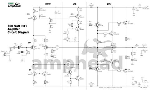 DIY 250 Watt HIFI Audio Amplifier Board Using 2SC5200 2SA1943 Power Transistors Hobby Project, PCB Only