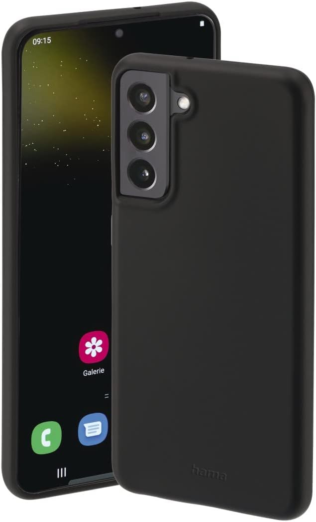 Hama Case for Samsung Galaxy S22 (Mobile Phone case Protects Against Bumps, Scratches and Dirt, Protective case Allows inductive Charging, Silky Matte case Made of TPU with Soft Inner Lining) Black