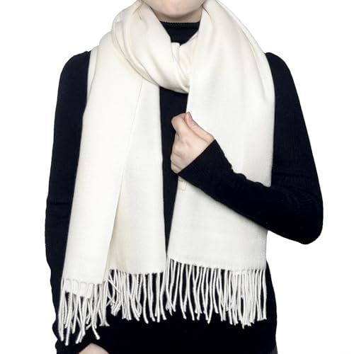 Winter Scarves for Women - White Wedding Shawls with Cashmere-like Handfeel, Warm and Stylish2