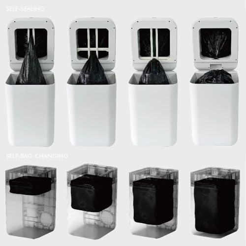 Airdeer Refill Bag Ring 3 Gallon, Trash can bags, 8m continuous garbage bag, Designed for Airdeer Self-sealing Smart Trash Can(Model C3, Pack of 6)【Not compatible with A1/L2 trash can】