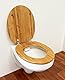 ADOB WC Sitz Klobrille Bambus dunkel aus echtem Bambus, Bamboo Natur, nachhaltig, warm, rostfreie Edelstahlscharniere, universalpassend, 33332