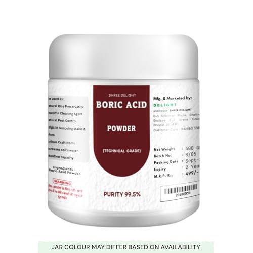 Image of Boric Acid Powder - Carrom Board Powder, Natural Pest Control, Rice Preservation, Cleaning Agent for Home, Bathroom - Cockroach, Ant, Termite, Insect Control, Woodworm & Mold Removal (400GM) (800 GM)