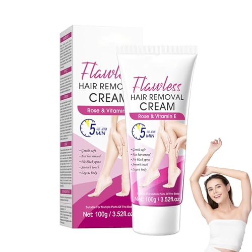 Crema Depilatoria Suave e Impecable, Crema Depilatoria Efectiva e Indolora, Depilación Suave para Hombres y Mujeres (Rose)