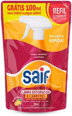 Limpa Estofados E Carpetes Sachê Saif 500Ml, Saif, Limpador De Ca...
