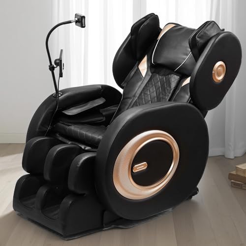 GDFStudio 2025 Full Body Massage Chair, Zero Gravity Recliner with Heating, Air Pressure, Foot Rollers, Bluetooth Speaker & Adjustable Intensity, 5 Automatic Modes for Home & Office Relaxation