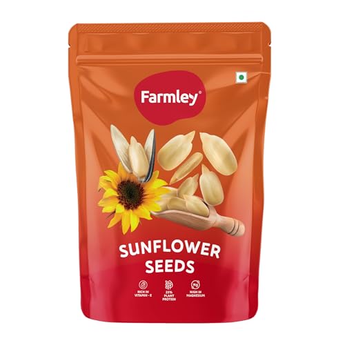 Farmley Sunflower Seeds 200 gram I Sunflower Seeds for Eating | Diet Food | Healthy Snack | Raw seeds | Weight management | Source of Antioxidants Pack of 1