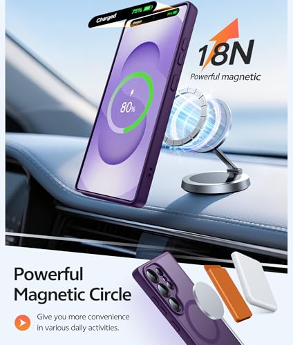 Image of FNTCASE for Samsung Galaxy S25 Ultra Case: [Fit for Magsafe] [Full Camera Protection] Translucent Matte Cases with [Screen Protector] Military Grade Shockproof Protective Phone Cover