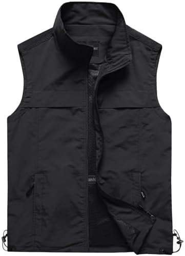 Gihuo Men's Fishing Vest Outdoor Work Safari Travel Vest with Multi-Pockets