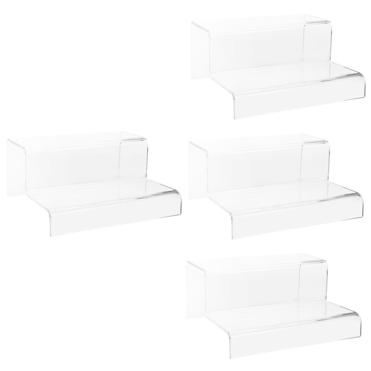 Alipis 4 Stück Acryl Display Riser Stufig Transparenter Aussteller für Figuren Schmuck Parfüm Make Up für Einzelhandel und Messen Platzsparend und Praktisch