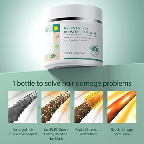 Ropalia Green Energy Boosting Hair Mask, Anti-Hair Loss Repair Deep Conditioner For Dry Damaged Hair, Anti-Frizz Repair Treatment For Split Ends & Breakage Scalp Treatments Hair Care #TOP4