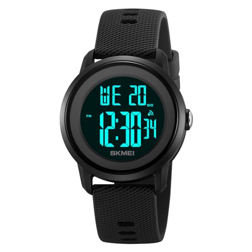 SKMEI Kids Digital Sports Watches with 50M Waterproof EL Light Boys Multifunction Simple Stylish Wrist Watches