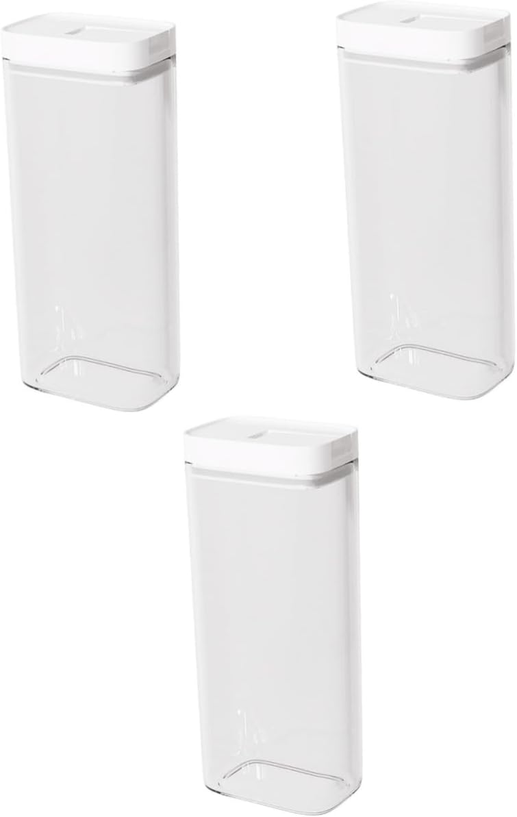 3pcs Pasta Storage Canister Airtight Container for Spaghetti Noodles Cereal Dry Foods Reusable Kitchen Organizer Sleek Design