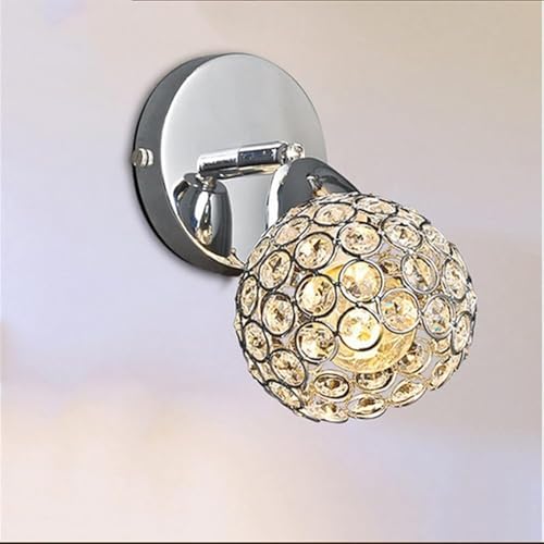 Luxurious Crystal Lamp Body Wall Lamps with E26/E27 Metal Base Sconces 7.8in Bedroom Decorative Light