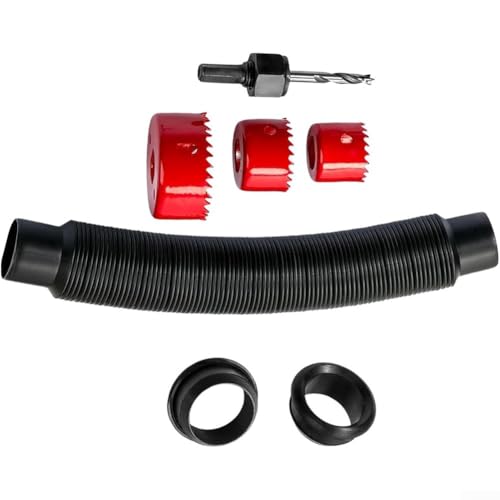 7-teiliges Garten-Wassertank-Überlauf-Set, Schlauchverbinder, Bohrer und Dichtung für Regentonnen, Wassertanks, Zisternen